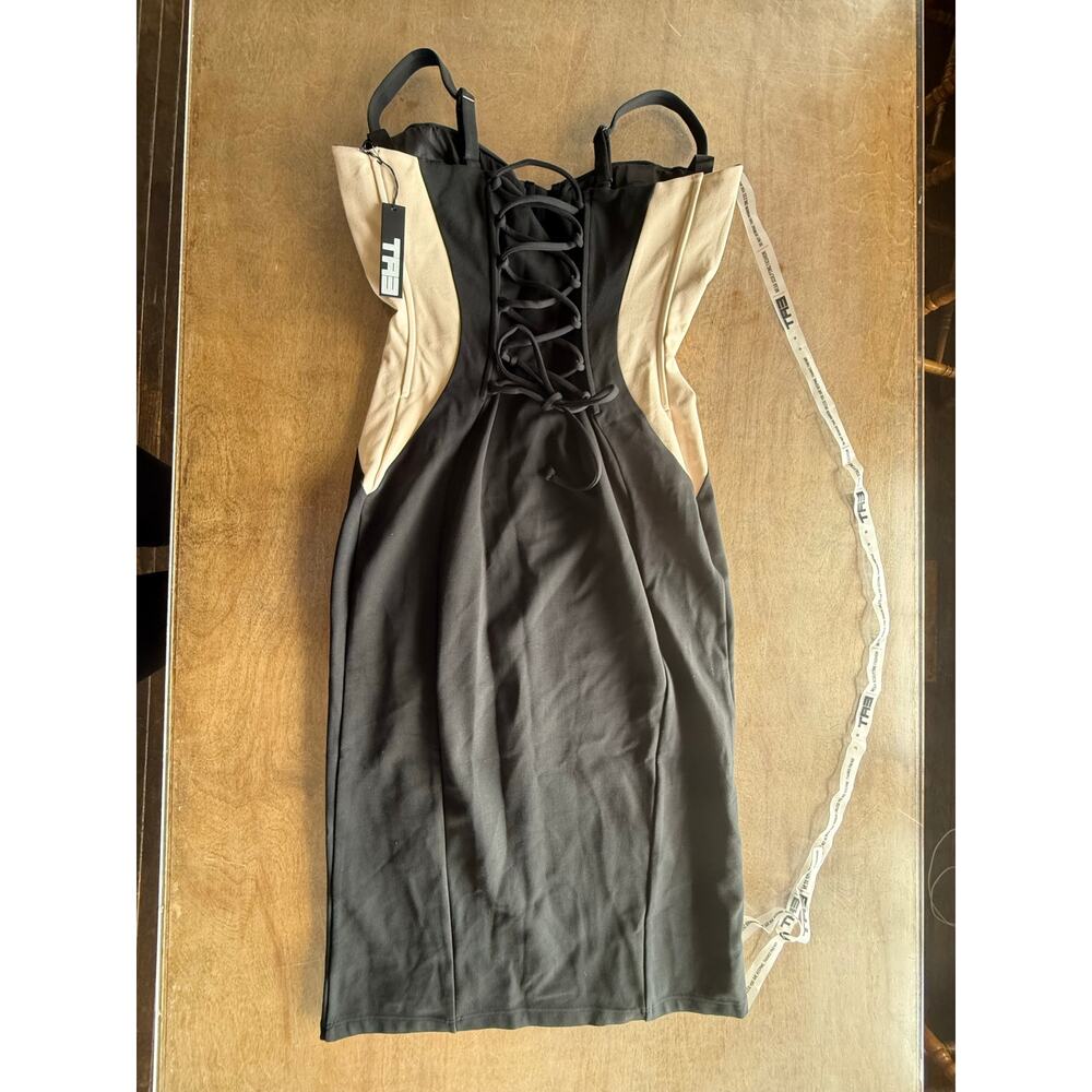 NWT TA3 Seamed Lushy Pencil Midi Shapewear Dress 2X Large Cup Black Oat - Picture 2 of 5